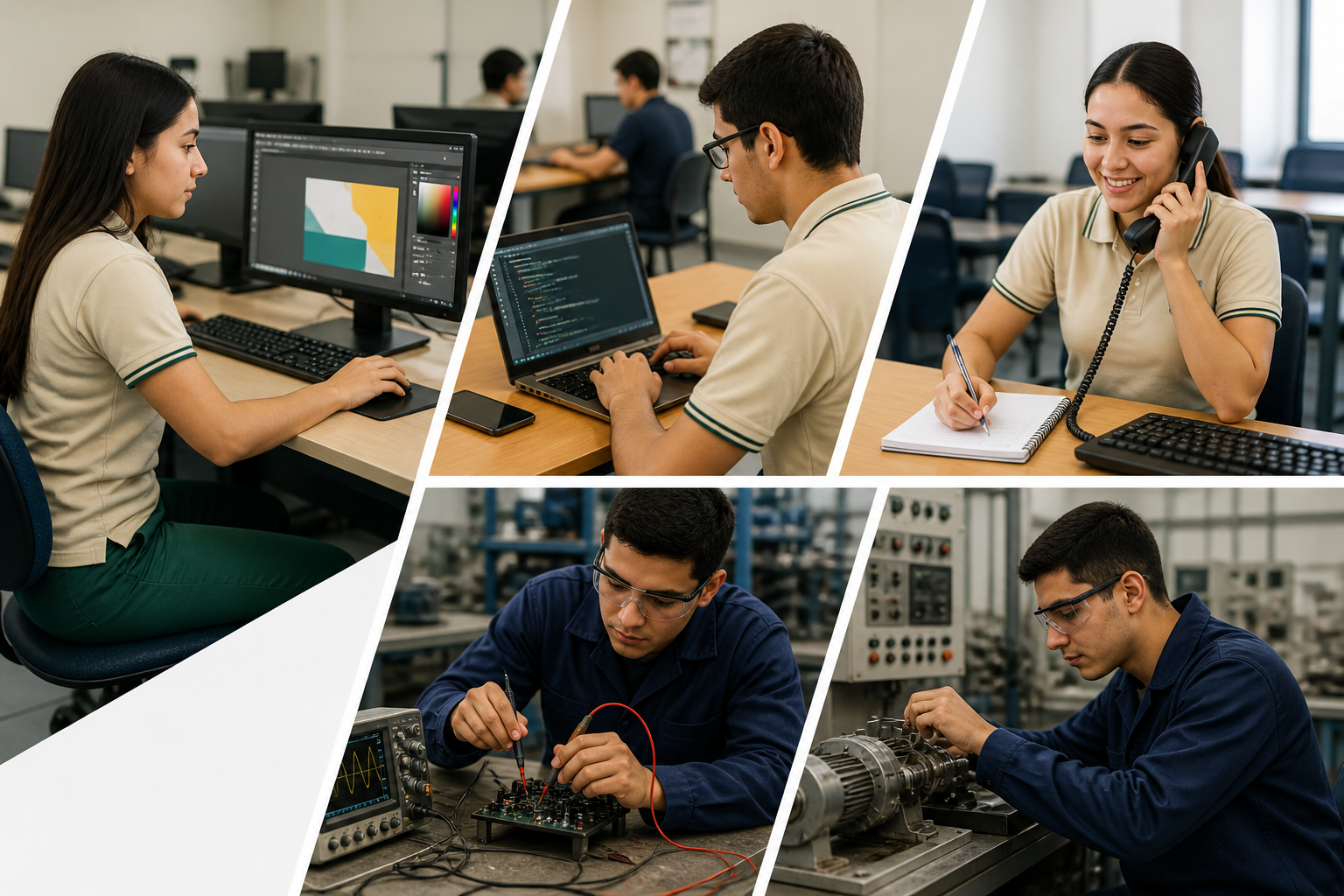 Estudiantes del programa de carreras técnicas del CTP de Ulloa